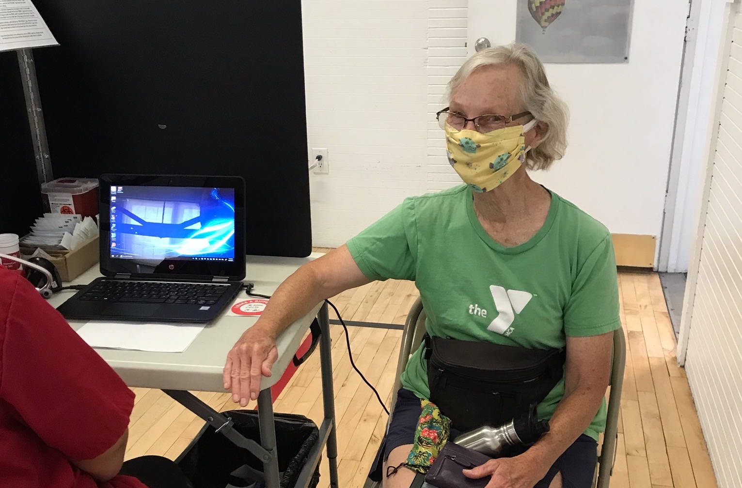 Woman at blood drive