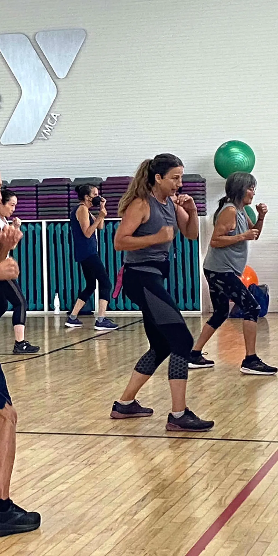 Group exercise kickboxing class at the Albany YMCA