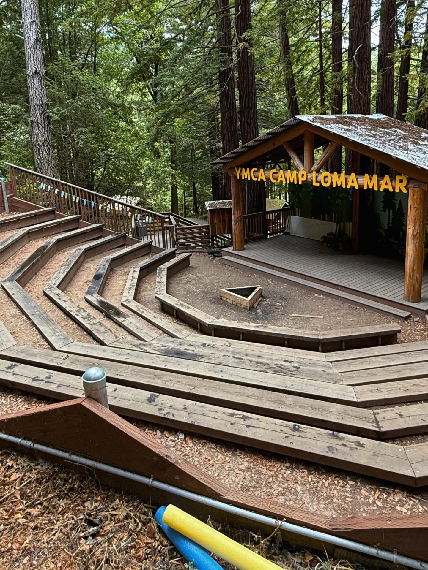 The Camp Loma Mar amphitheater sits in the trees.