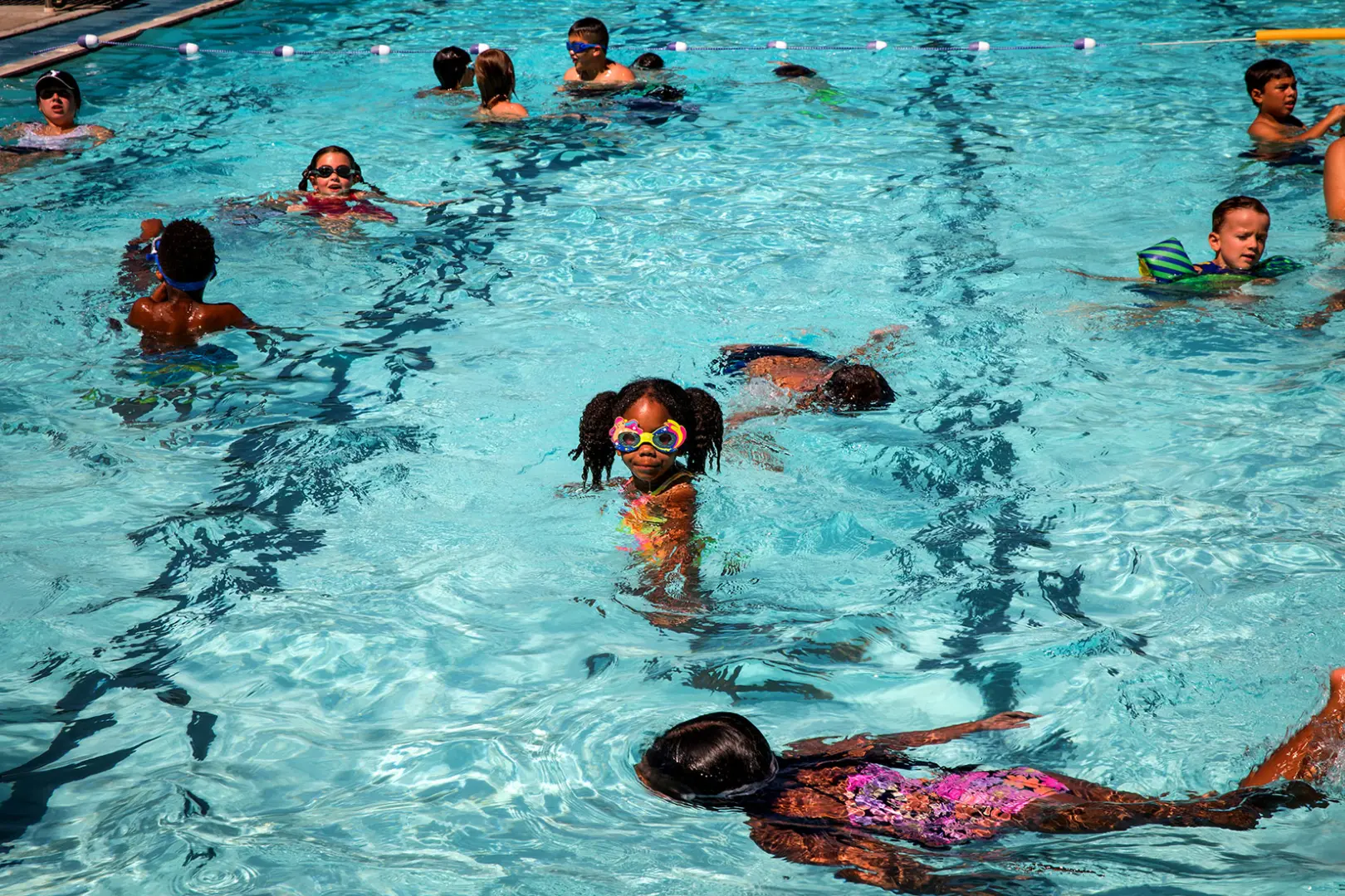 Open swim with children at the Pleasant Hill YMCA