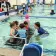 Young students taking swim lessons in the Oakland YMCA lap pool